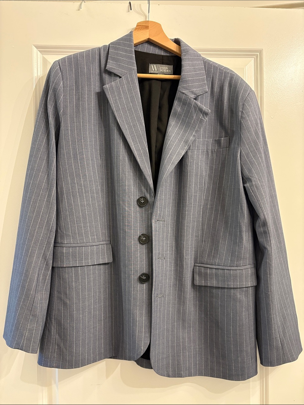 Worthington Women's Blue Pinstripe Blazer